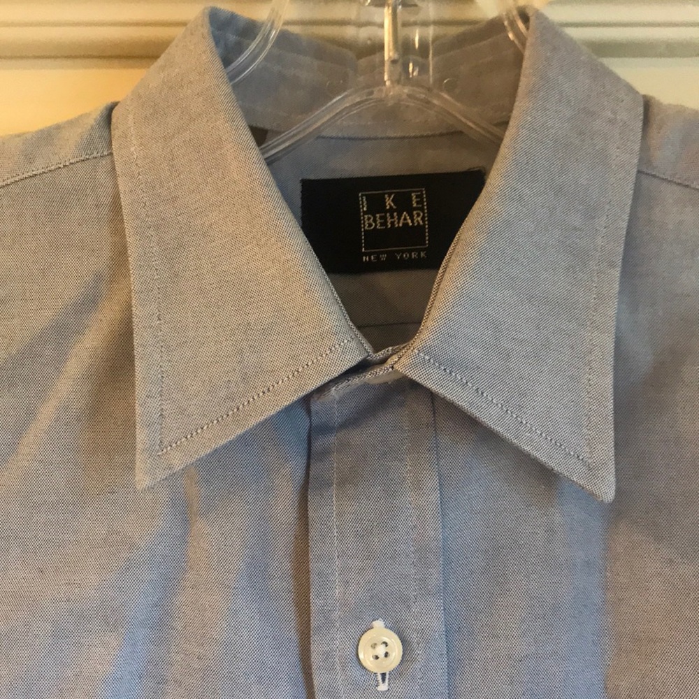 Ike Behar size14 blue long sleeved dress shirt